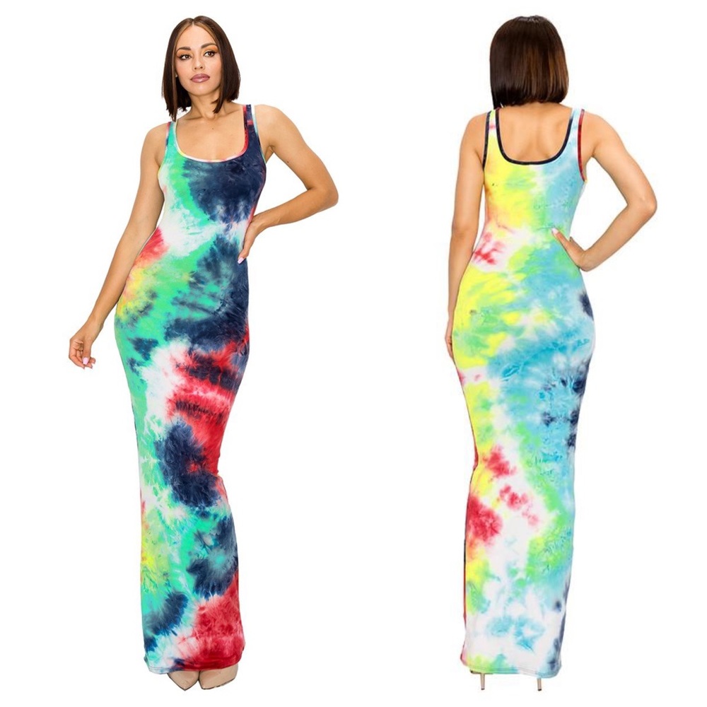 NWOT •Play Time• Tie Dye Maxi Dress size M